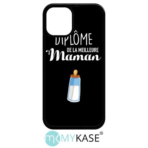 Coque Iphone 12 Mini - Diplome De La Meilleure Maman - Noir