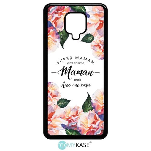 Coque xiaomi note 9s - super maman - noir