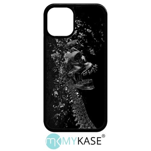 Coque Iphone 12 Mini - Squelette Verre Bris - Noir