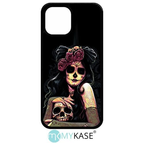 Coque Pour Iphone 12 Pro Max - Fille Gothic Crane Dans Les Mains - Noir
