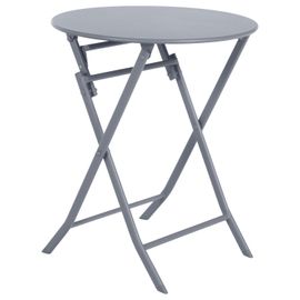 Table De Jardin Pliante Ronde Greensboro - 2 Places - Gris Quartz