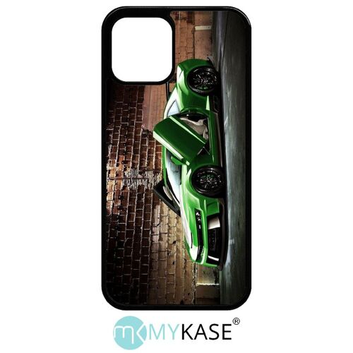 Coque Pour Iphone 12 Pro - Tuning Voiture Verte Brique - Noir