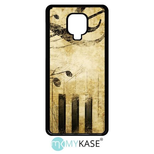 Coque xiaomi redmi note 9 pro - piano note musique - noir
