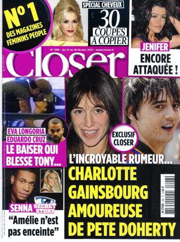Closer N°296: Gainsbourg/ Doherty/ Longoria/ Jolie/ Butler/ Duff/ Law/ Cruise/ Aguilera