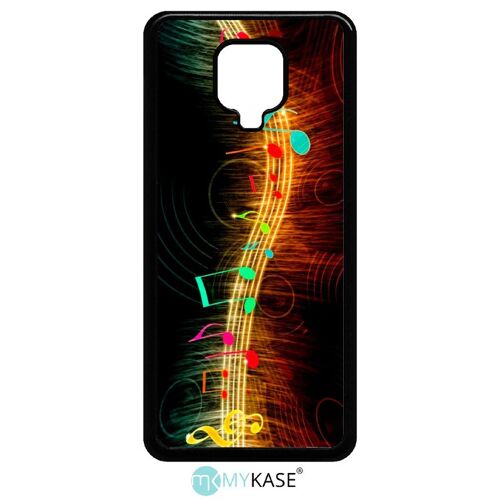 Coque xiaomi note 9s - musique note multicolor - noir