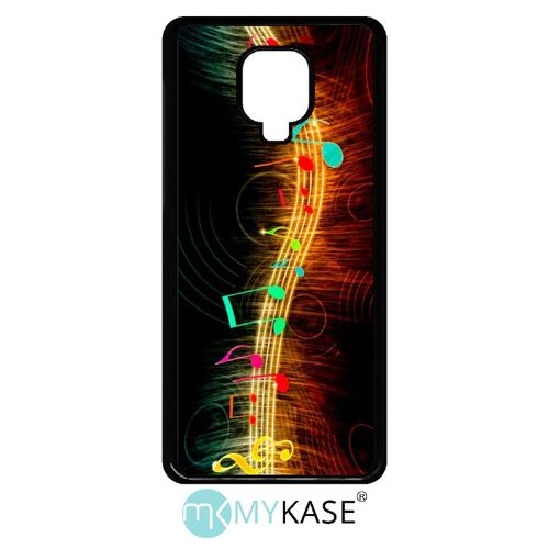 Coque xiaomi redmi note 9 pro - musique note multicolor - noir