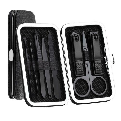 Kit De Manucure En Acier Inoxydable, Pince À Ongles Noire, Ciseaux De Pédicure, Tslm1 