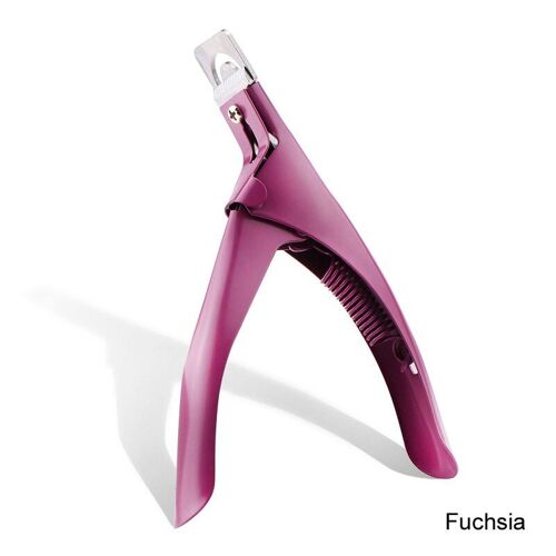 Fuchsia - Clipper Professionnel En Acier Inoxydable Pour Couper Les Faux-Ongles, Coupeur De Bords Special À La Forme De La Lettre U Pour Manucure, Outil En Couleurs, Pour Nail Art 
