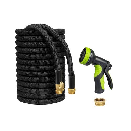 Tuyau extensible de 30 mètres avec connecteurs en laiton et pistolet d'arrosage multifonction HobbyTech