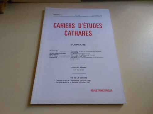 Cahiers D'etudes Cathares 35e Année, Printemps 1984, 2e Série, N°101