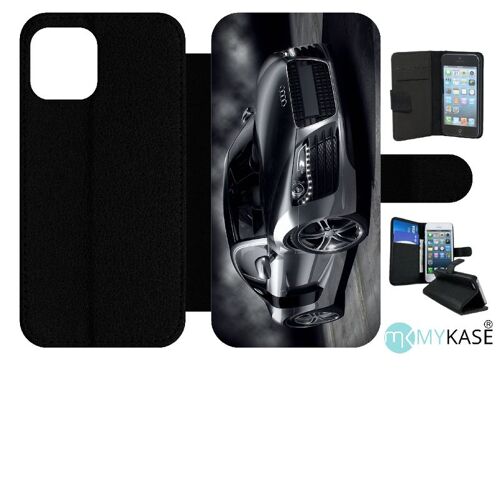 Etui À Rabat Iphone 12 Pro - R8 - Simili-Cuir - Noir