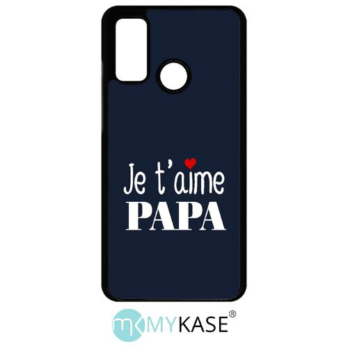Coque Huawei P Smart 2020 - Je T Aime Papa Fond Bleu - Noir