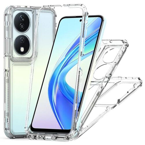 Coque pour Honor 90 Smart et Honor X7b - housse etui silicone gel 360 integrale + film ecran - TRANSPARENT