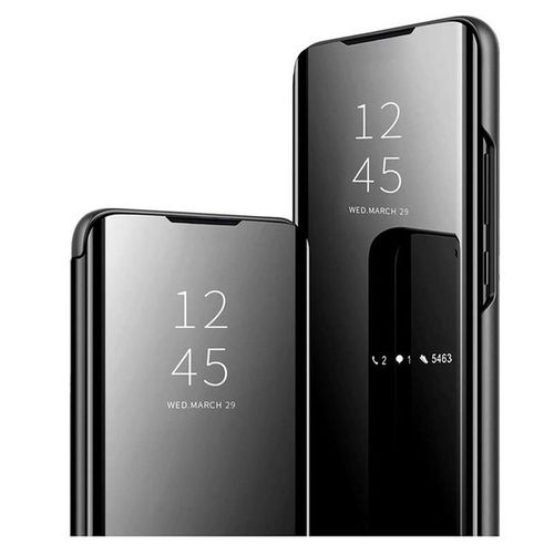 Housse Pour Xiaomi Redmi Note 13 4g - Etui Coque Portefeuille Clear View Miroir + Film Ecran - Noir