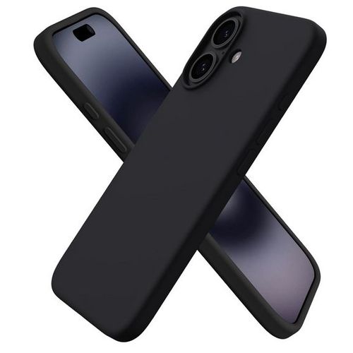 Coque Pour Apple Iphone 16 - Housse Etui Silicone Gel Fine + Verre Trempe - Noir