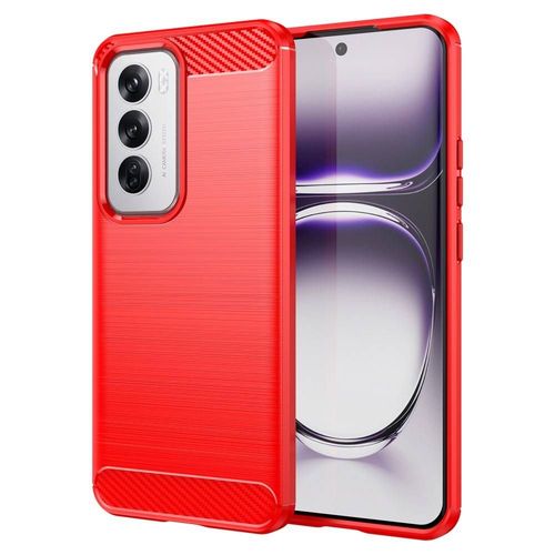 Coque Pour Oppo Reno 12 5g - Housse Etui Silicone Gel Carbone + Film Ecran - Rouge