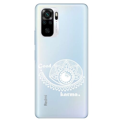 Coque Redmi NOTE 10 10S karma good vibes blanc