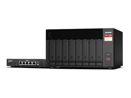 QNAP TS-873A - Serveur NAS - 8 Baies - SATA 6Gb/s - RAID JBOD, 0, 1, 10, 50, 60, 5, 6 - RAM 8 Go - 2.5 Gigabit Ethernet - iSCSI support - avec commutateur QSW-1105-5T