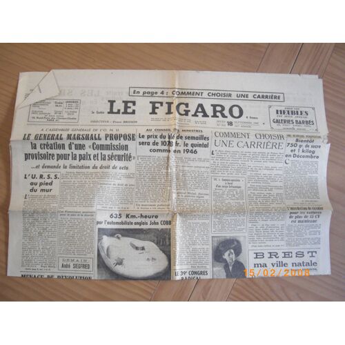 Le Figaro Du 18 Septembre 1947