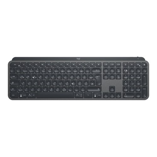 Logitech MX Keys Clavier éclairé sans fil avancé - Clavier - rétroéclairé - sans fil - Bluetooth, 2.4 GHz - Français