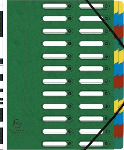 Trieur Harmonika® À Fenêtres Avec Élastiques Nature Future Carte Lustrée 24 Compartiments Bleu