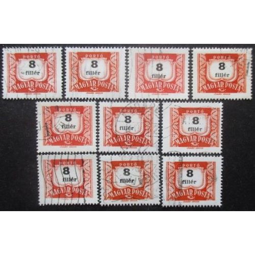 Hongrie Taxe N°218a X 10 Dentelé 15 Oblitéré