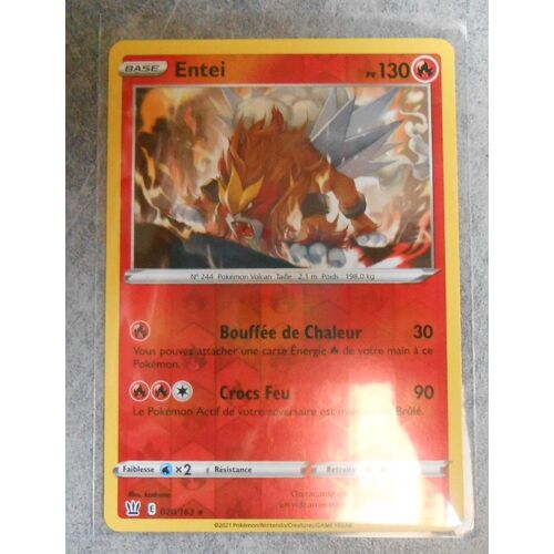 Entei Reverse 20/163 - Eb5 - Epee Bouclier Styles De Combat - Vf