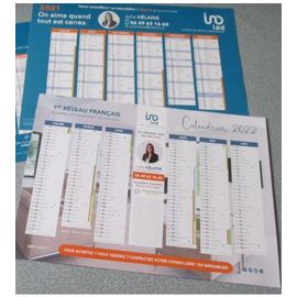 Lot De 2 Calendriers Publicitaires Iad Çà Fait Du Bien À L'immobilier - Années 2021 Et 2022 - Imprimés Recto-Verso - 6 Mois Par Face