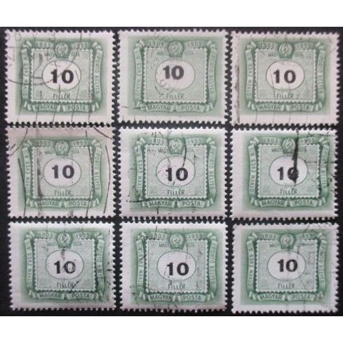 Hongrie Taxe N°200 X 9 Oblitéré