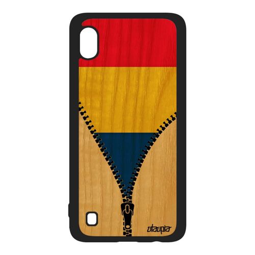 Coque Bois Pour A10 Silicone Drapeau Roumanie Roumain Jo Coupe Du Monde Coupe D'europe Sm-A105fn Basket Foot Portable Samsung Galaxy