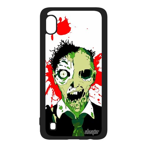 Coque mort vivant Samsung A10 silicone effrayant tache spectre fin du monde sang squelette etui zombie horreur Vert pas cher galaxy