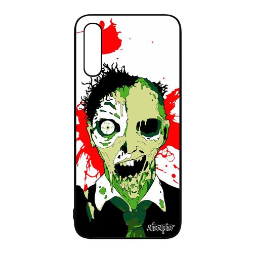 Coque pour Samsung A50 silicone mort vivant metal effrayant tache halloween squelette spectre horreur pas cher zombie Vert de galaxy