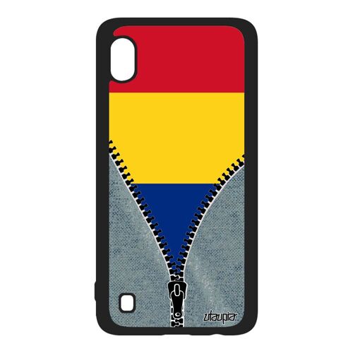 Coque Pour Samsung A10 Silicone Drapeau Roumanie Roumain Etui Jeans Smartphone Jo Basket Jeux Olympiques Coupe D'europe Foot Galaxy