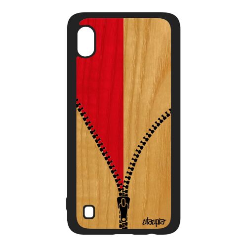 Coque Samsung Galaxy A10 En Bois Silicone Drapeau Monaco Monegasque Basket Smartphone Foot De Protection Football Made In France