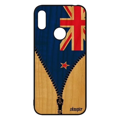 Coque Vrai Bois Y6 2019 Silicone Drapeau Nouvelle Zelande Neo Zelandais Tpu Coupe Du Monde Foot Basket Football Rigide Rugby Huawei