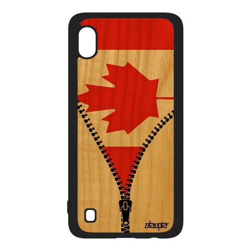 Coque Bois A10 Silicone Drapeau Canada Canadien Foot Coupe Du Monde Jo Football Antichoc Etui Basket Jeux Olympiques Samsung Galaxy