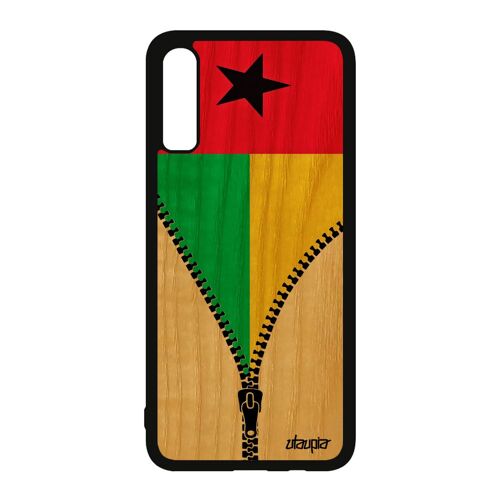 Coque Pour Samsung A70 En Bois Veritable Silicone Drapeau Guinee Bissau Guineen Jo Sm-A705fn Coupe Du Monde Unique Telephone Galaxy