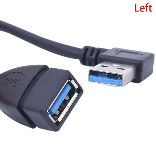 Universel gauche/droite USB 3.0 mâle A à femelle un Angle haut 90 degrés Extension données cordon de synchronisation câble USB rallonge 20cm câble