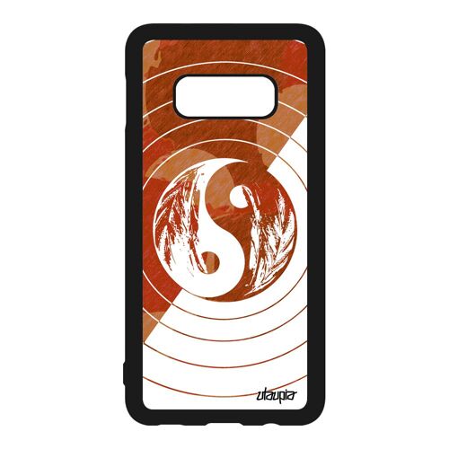 Coque S10e Silicone Yin Et Yang Etui Yoga Femme Bulle Cercle Rond Ying Design Tpu Marron Solide Telephone Smartphone Samsung Galaxy