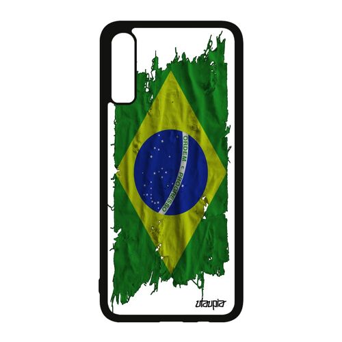 Coque A70 Silicone Drapeau Bresil Bresilien Jo Football Tissu Basket Cover Copa America Aluminium Noir Coupe Du Monde Samsung Galaxy