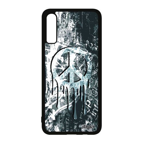 Coque silicone Galaxy A70 peace and love housse symbole case Gris dessin hippie telephone rasta homme espoir tatouage reggae Samsung