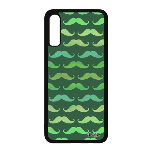Coque en silicone A70 moustache smartphone vert imprime fantaisie housse telephone homme de protection couleur cover Samsung galaxy