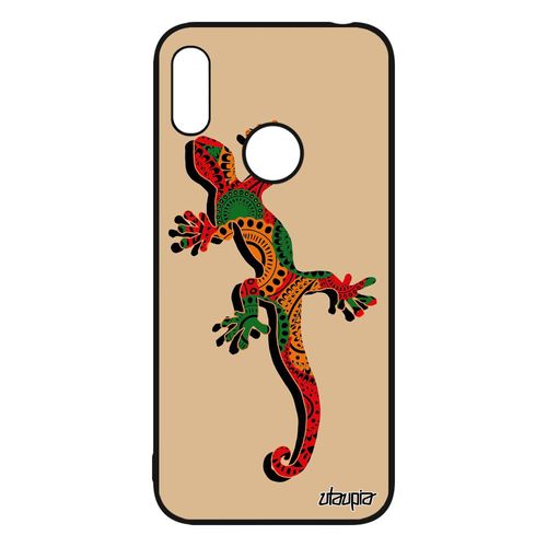 Coque Pour Huawei Y6 2019 En Silicone Salamandre Reptile Reggae Pas Cher Jaune Lezard Antichoc Fille Telephone Esprit Du Feu Hippie