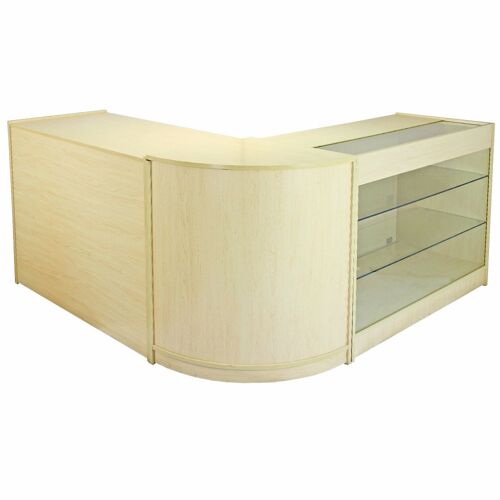 Monstershop - Collection Saturn Avec 3 Comptoirs De Magasin Et Réception Avec Finition Laminée En Érable