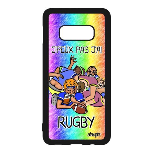 Coque silicone j'peux pas j'ai rugby pour S10e bd coupe d'europe smartphone drole comique SM-G971F humoristique Vert Samsung galaxy