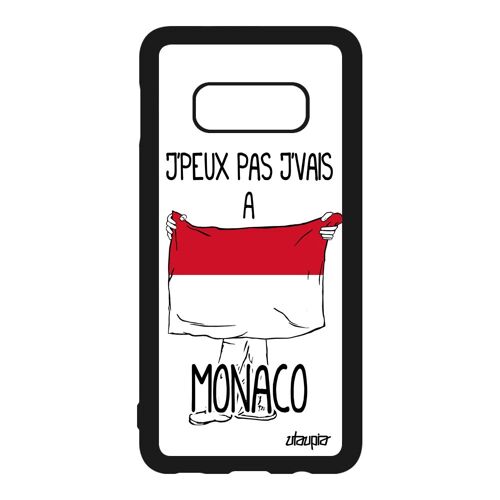 Coque Pour S10e En Silicone J'peux Pas J'vais A Monaco Cover Humour Etui Noir Tpu Drapeau Monegasque Foot Telephone Samsung Galaxy