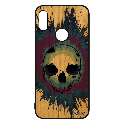 Coque Tete De Mort Y6 2019 En Bois Silicone Graffitti Punk Electro Housse Crane Femme Portable Caoutchouc Os Epouvante Unique Huawei