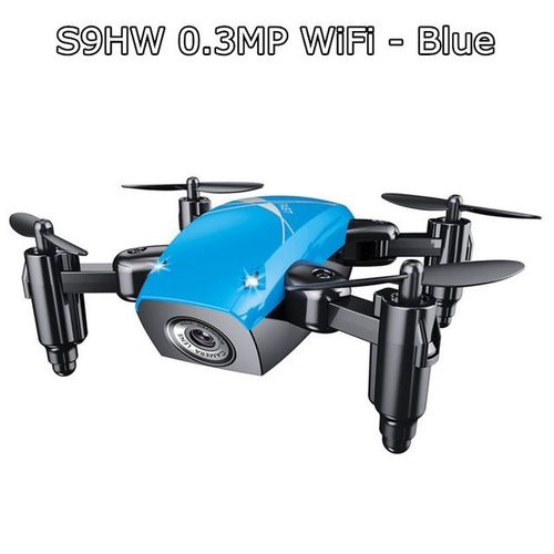 S9hw-Mini Drone Avec Cam¿¿Ra S9",H¿¿Licopt¿¿Re Rc Pliable,Maintien D'altitude,Quadrirotor,Wifi Fpv,"Jouet De Poche Amusant - Type Blue-S9hw-Withcam