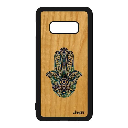 Coque Main De Fatma De Protection Samsung S10e En Bois Silicone Cadeau Aid Al-Kabîr Caoutchouc Femme Pas Cher Afrique Du Nord Galaxy