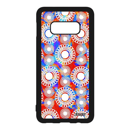 Coque Silicone Motif Floral Samsung S10e Ethnique Multicolore Motif Telephone Dessin Indien Peinture Impression Design Femme Galaxy